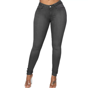 women's pencil jeans grey