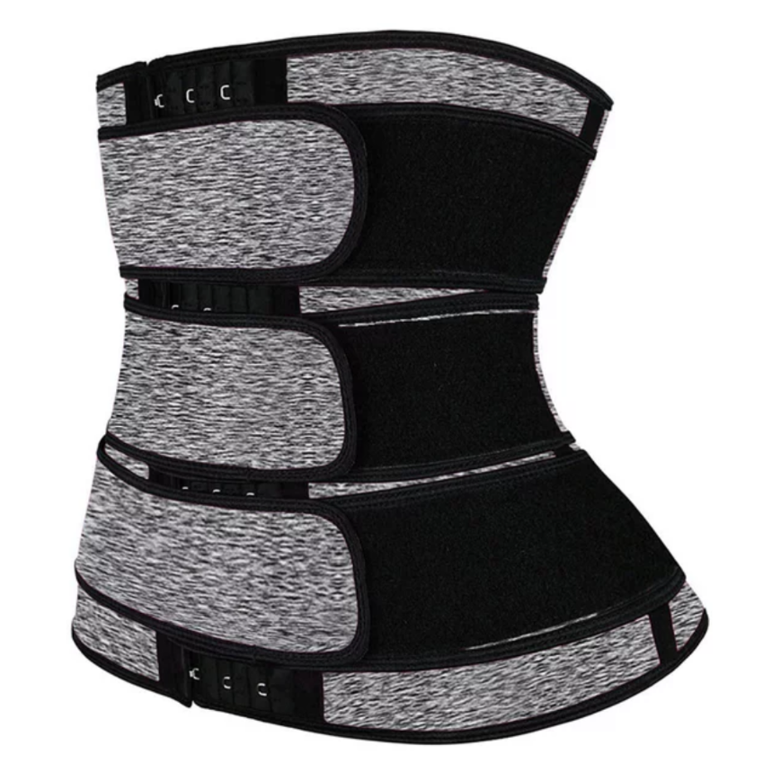 women's waist trainer grey side view