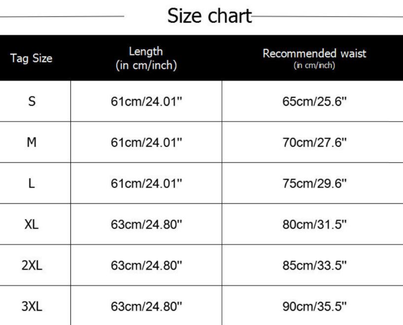 women's waist trainer size chart